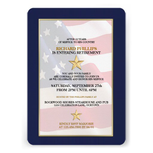 Army Military Retirement Invitations