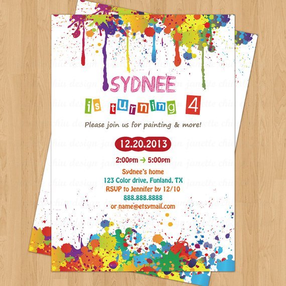 Arts And Crafts Birthday Invitation