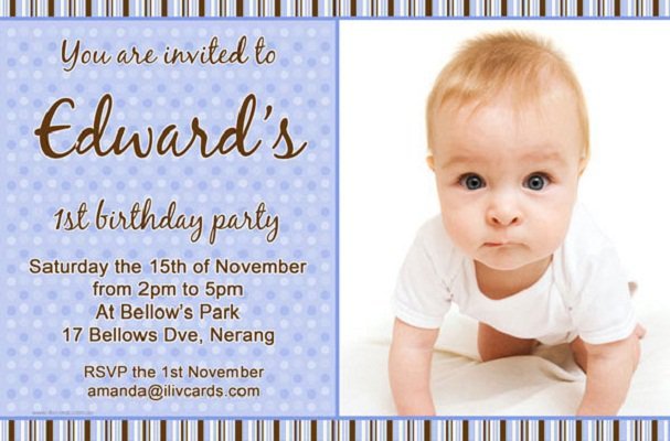 Baby Boy Birthday Invitation Card Sample