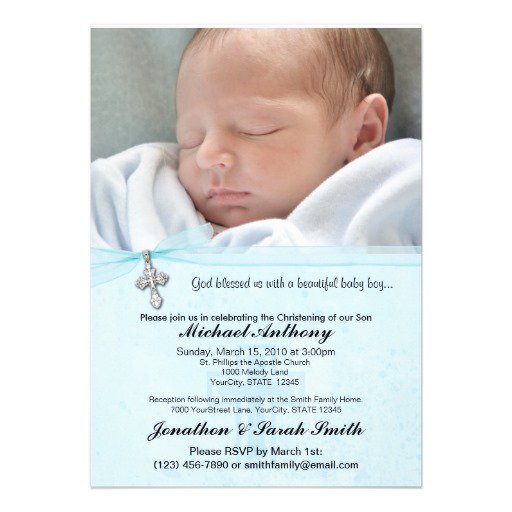 Baby Boy Christening Invitations Templates