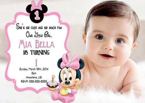 Baby Minnie Mouse Invitations