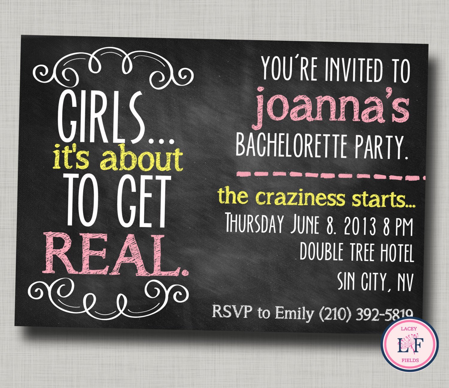 Bachelorette Party Invitation Printable