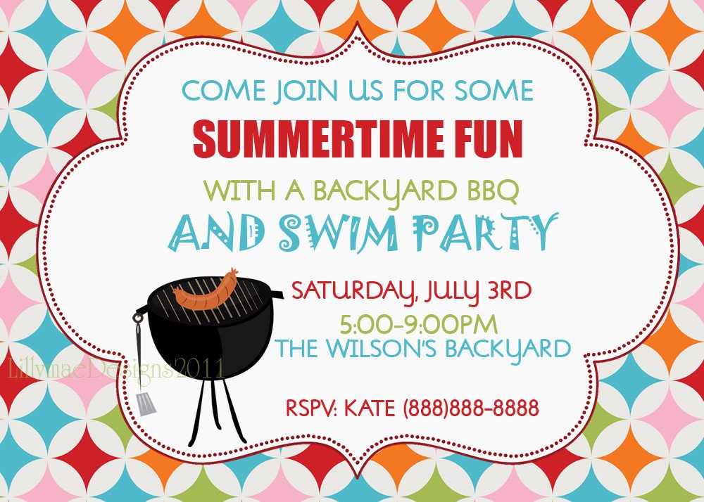 Backyard Bbq Invitation Wording