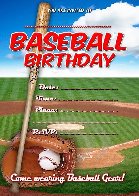 Baseball Birthday Invitation Templates Free