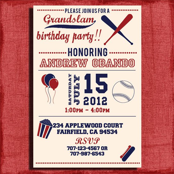 Baseball Party Invitations Free Printable