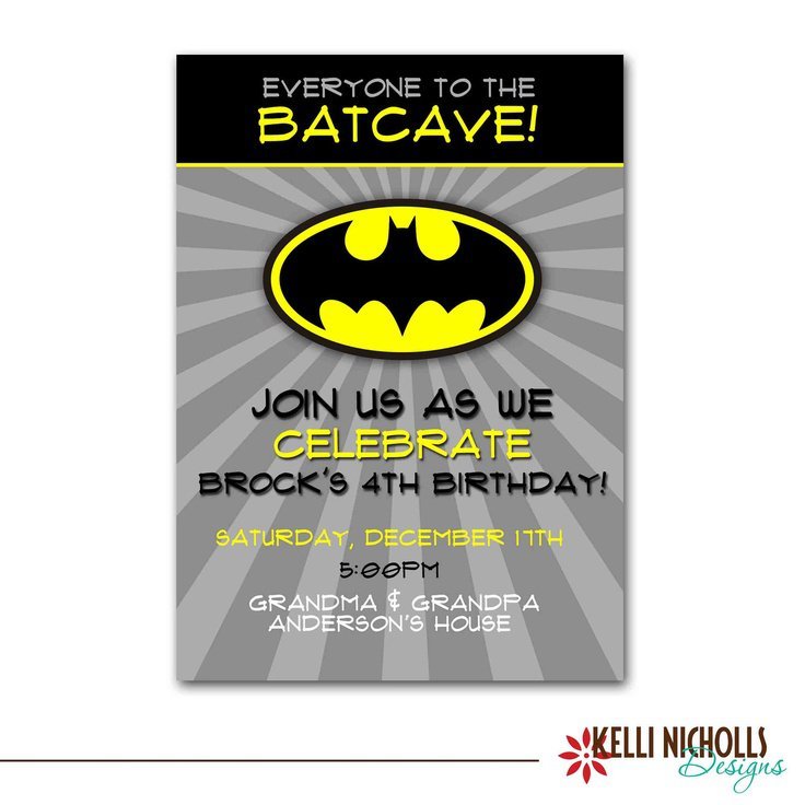 Batman Birthday Party Invitation Templates