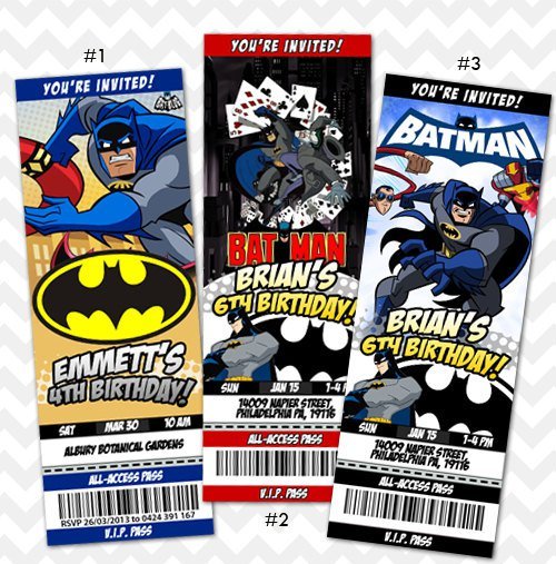 Batman Customized Birthday Invitations