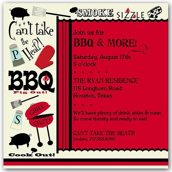 Bbq Birthday Party Invitations