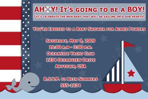 Beach Baby Shower Invitation Wording