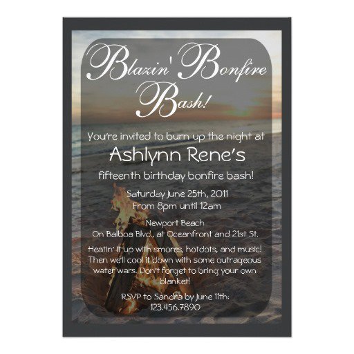 Beach Bonfire Party Invitation Templates