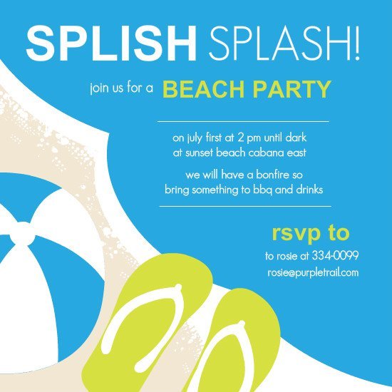 Beach Party Baby Shower Invitations