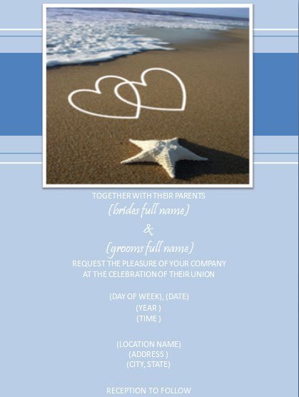 Beach Wedding Invitation Templates