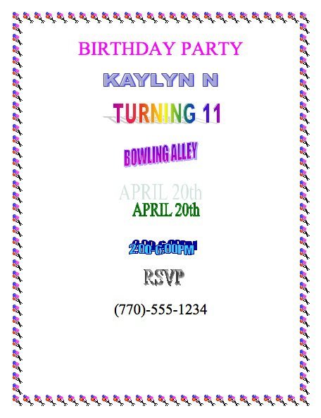 Birthday Flyers Invitations