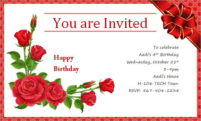 Birthday Invitation Card Template