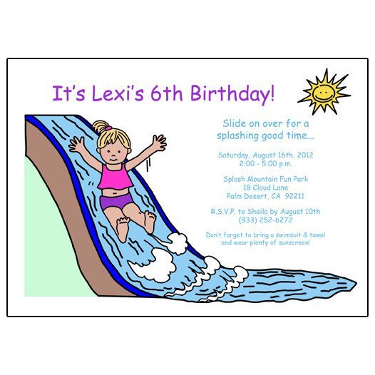 Birthday Invitations Water Slide