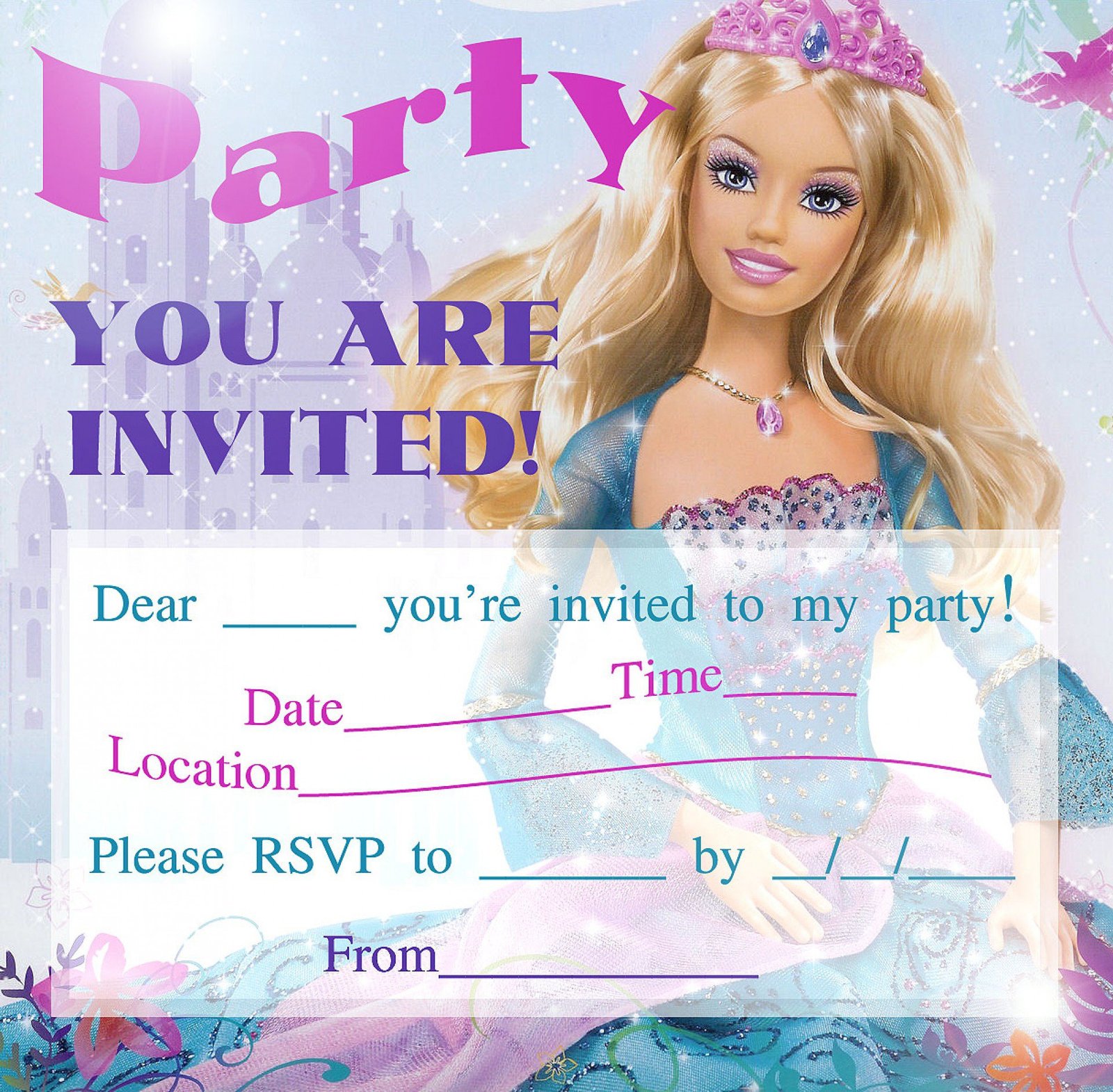 Birthday Party Printable Invitation Templates