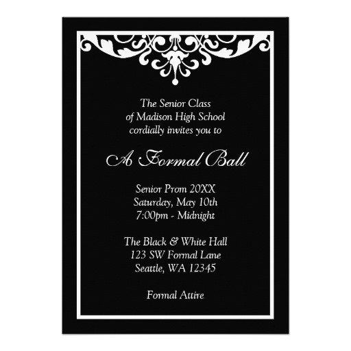 Black And White Gala Invitations