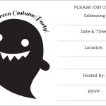 Black And White Halloween Party Invitation