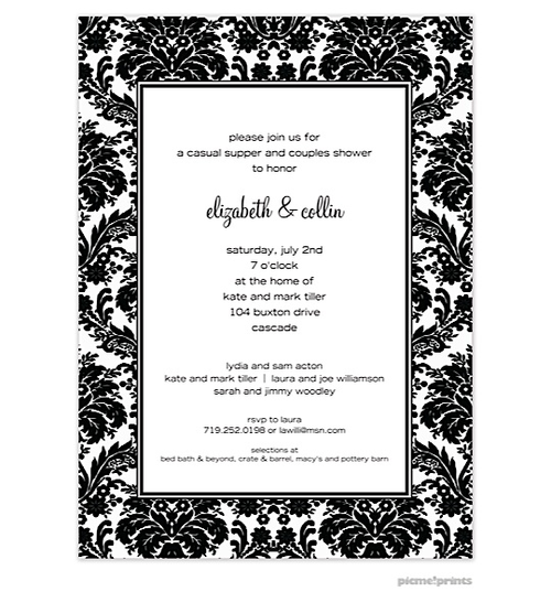 Black And White Party Invitation Wording