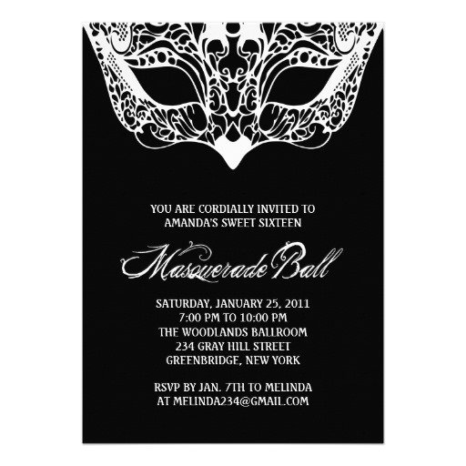 Black And White Pocket Invitations