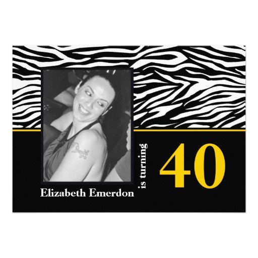 Black And White Zebra Print Birthday Invitations