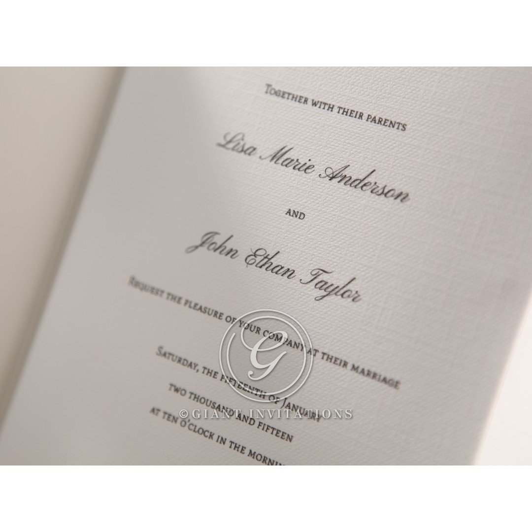 Black Wedding Invitations With White Lettering