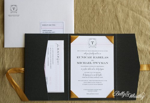 Black White And Gold Wedding Invitations