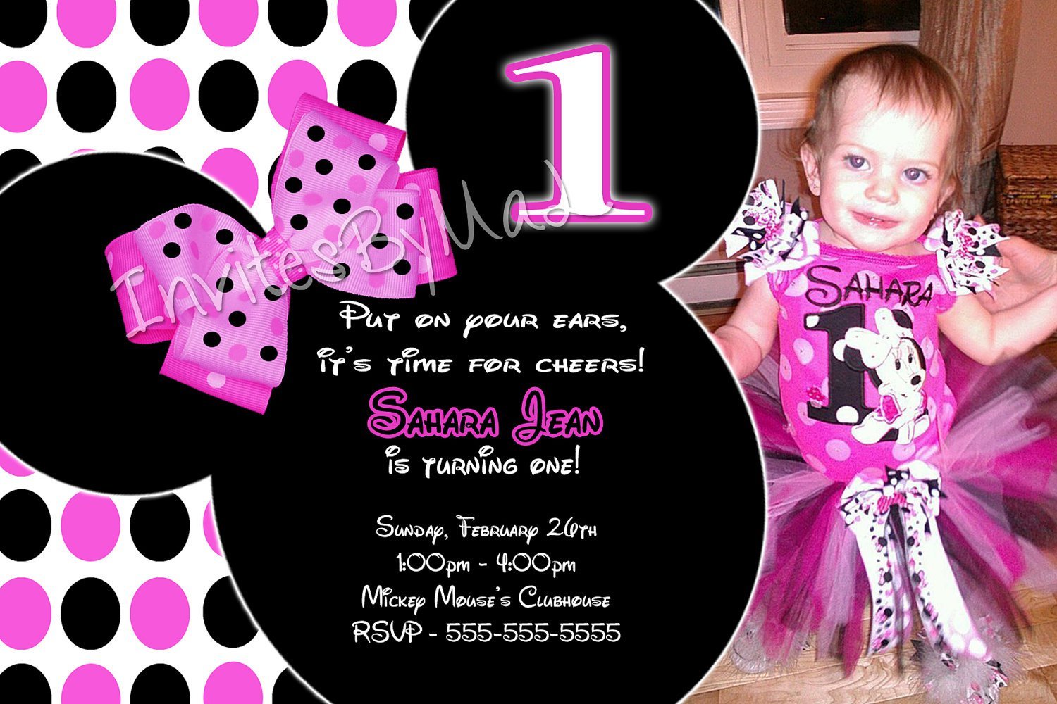 Blank Minnie Mouse Birthday Invitations Templates