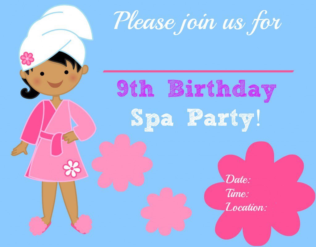 Blank Spa Invitations