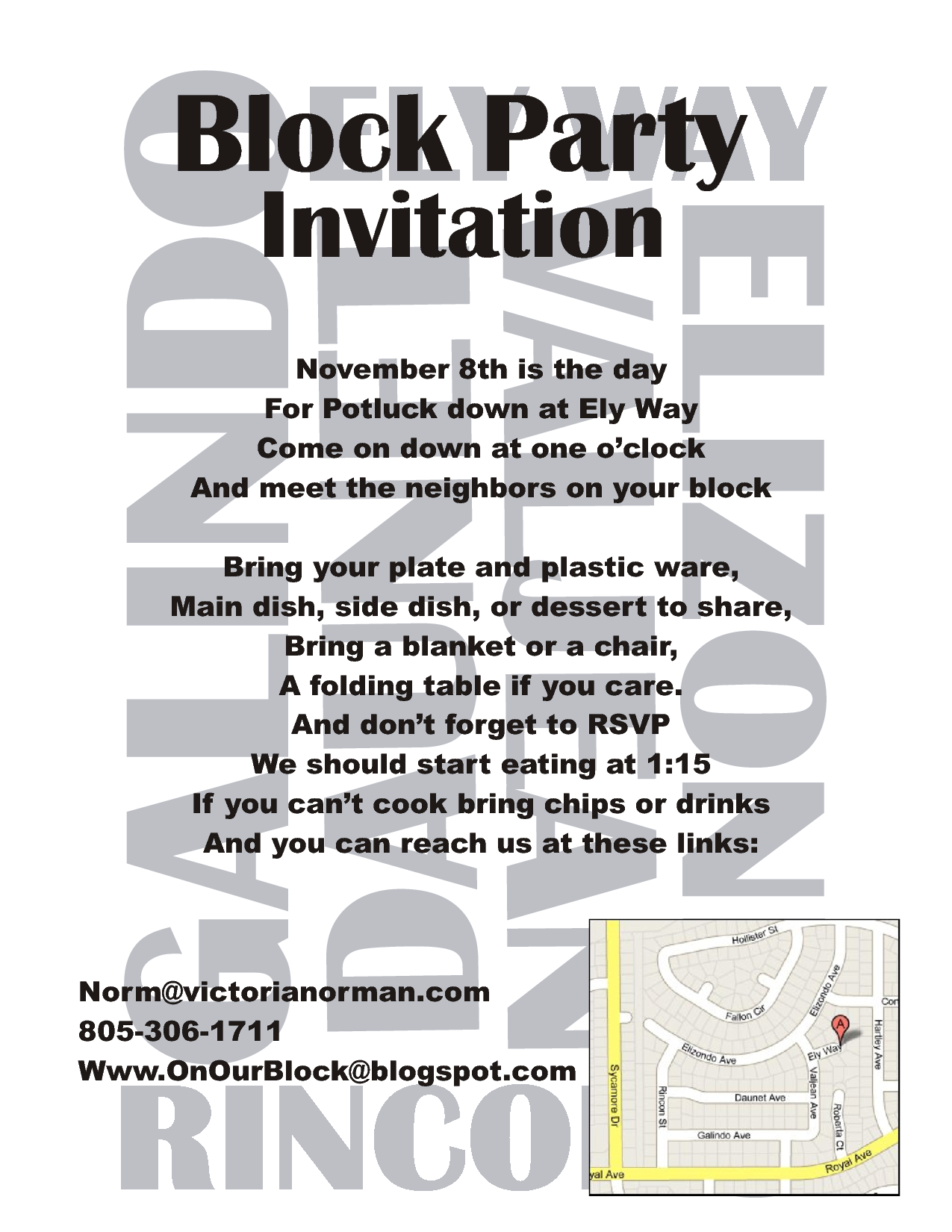 Block Party Invitation Samples