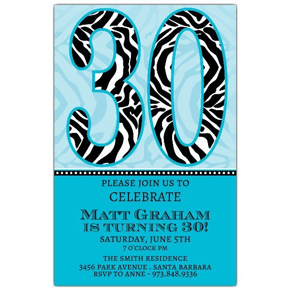 Blue Zebra Invitations