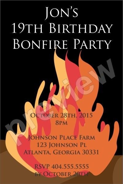 Bonfire Party Invitation Templates