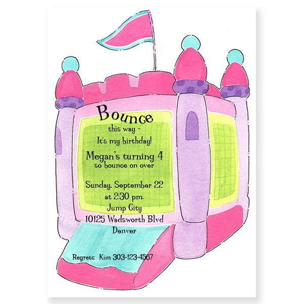 Bounce Birthday Party Invitation Wording