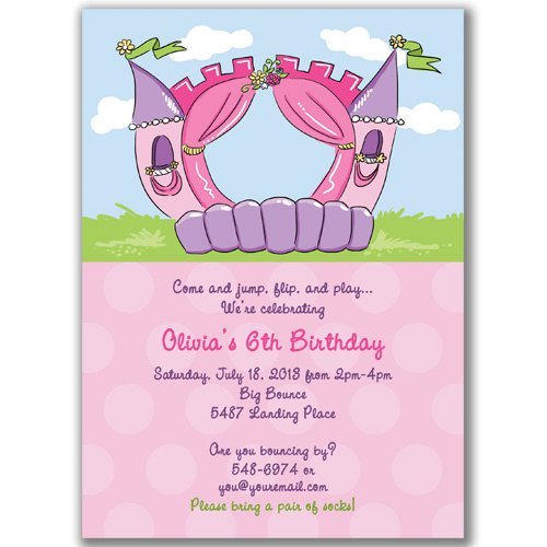 Bounce Party Invitations For Girls