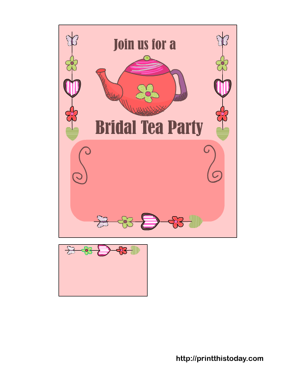 Bridal Tea Party Invitations Free