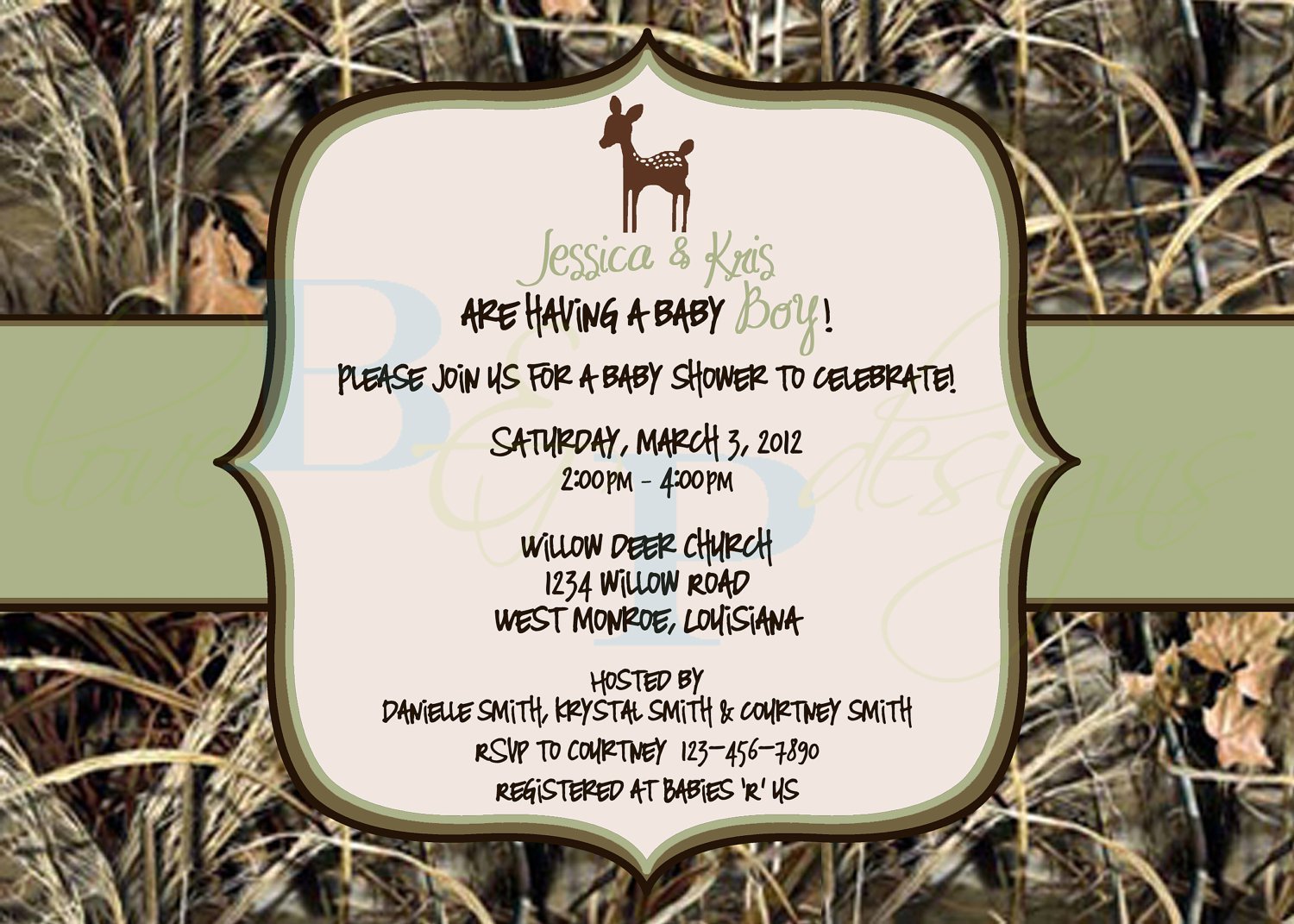 Camo Baby Boy Shower Invitations Printable Free