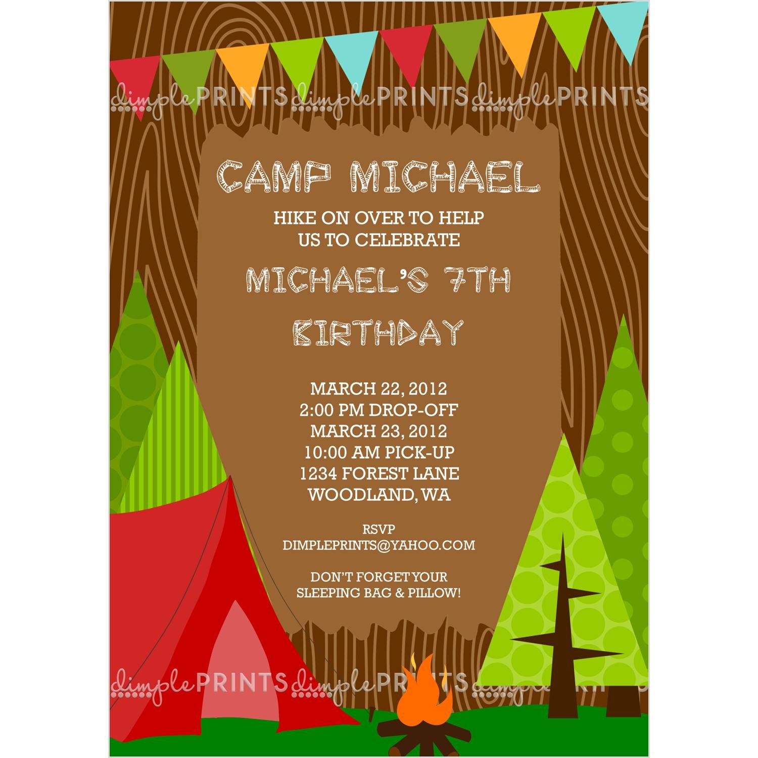 Camping Invitation Templates