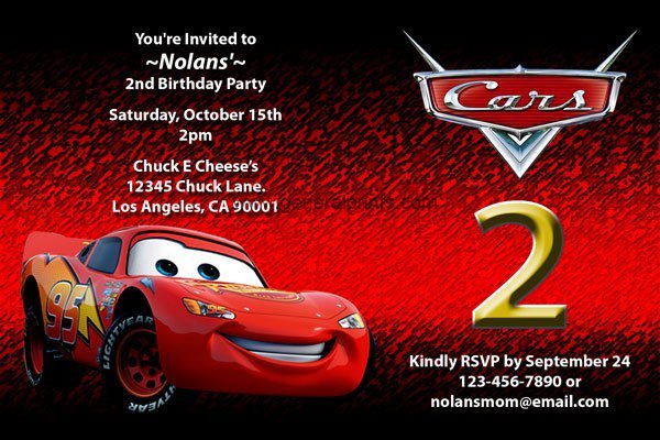 Cars Birthday Invitation Templates