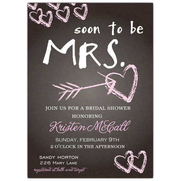 Chalkboard Bridal Shower Invitations