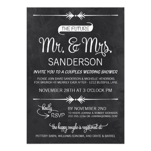 Chalkboard Couples Wedding Shower Invitations