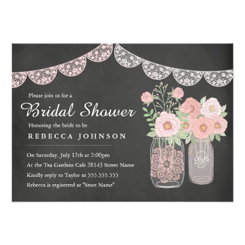 Chalkboard Style Bridal Shower Invitations