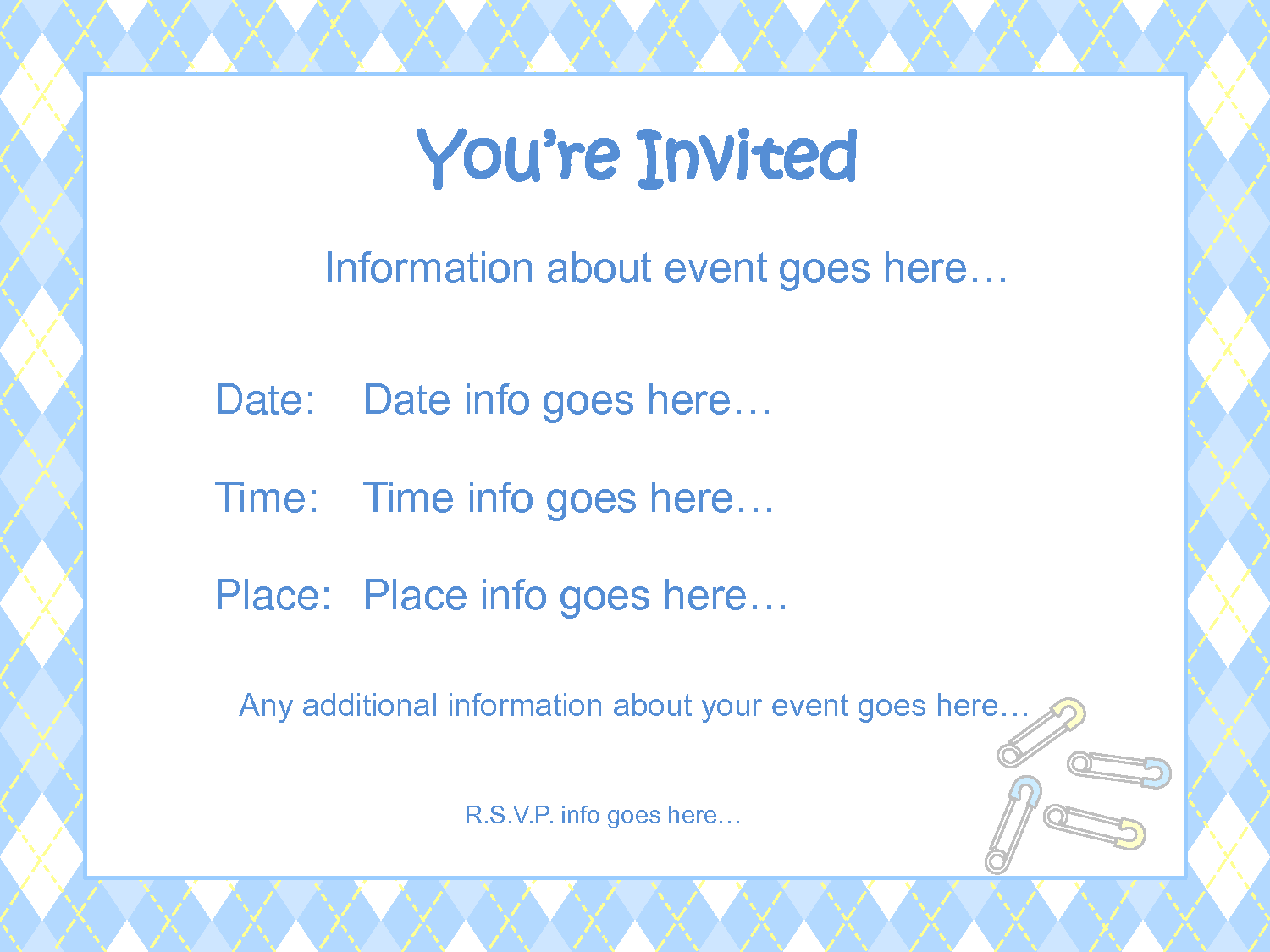 Chevron Blank Invitation Templates For Boys