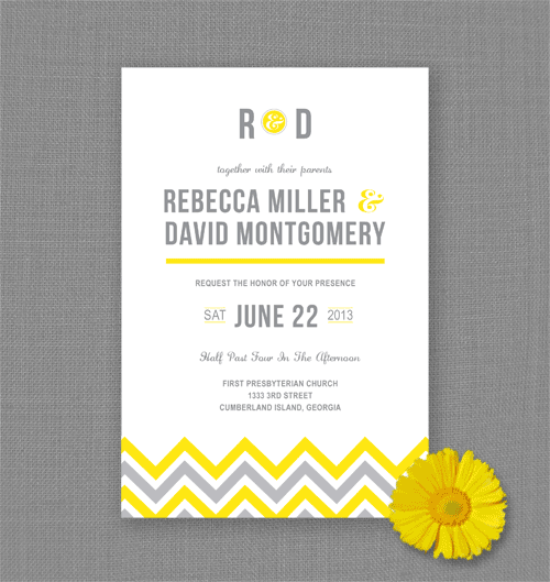 Chevron Wedding Invitations