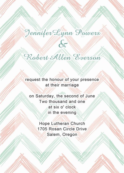 Chevron Wedding Invitations Free