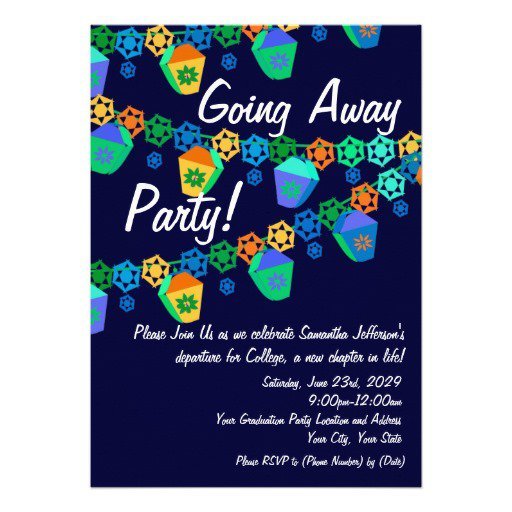 College Going Away Party Invitations