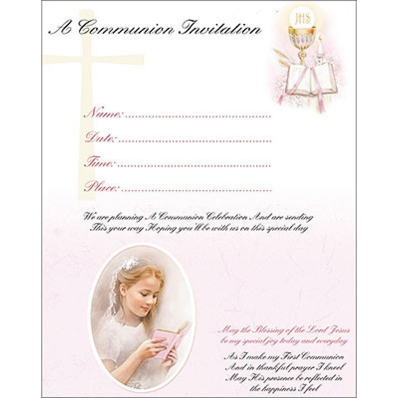 Communion Invitations For Girls