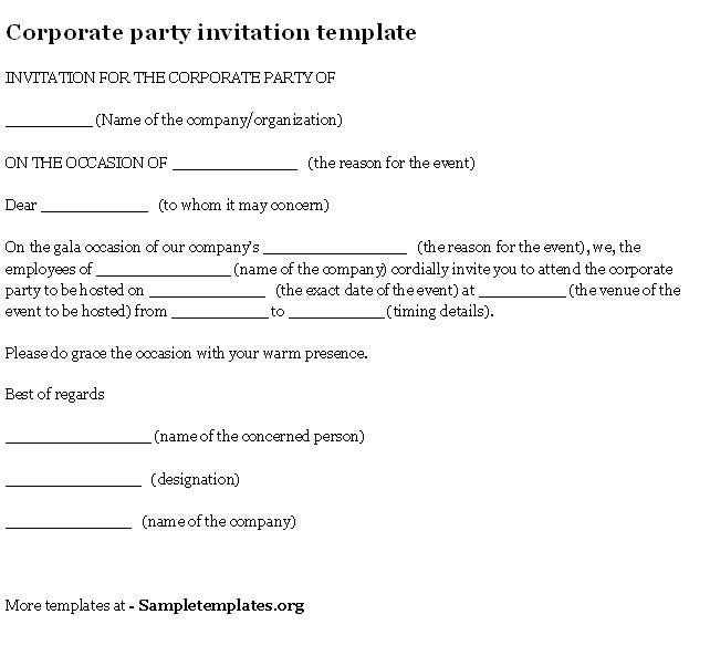 Company Party Invitation Templates