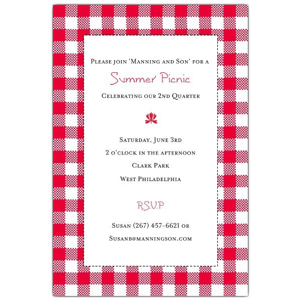 Company Picnic Invitation Blank