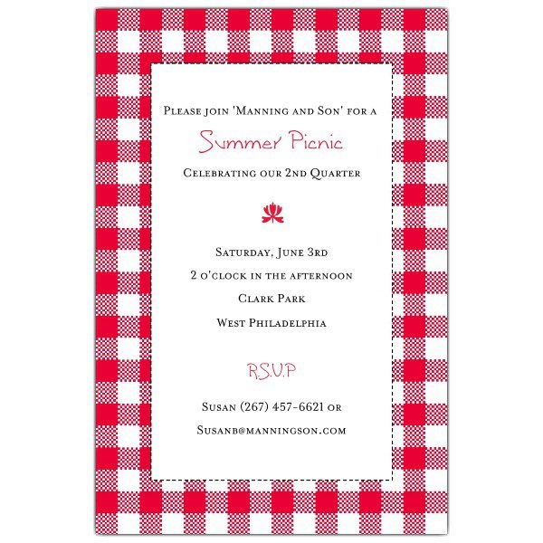 Company Picnic Invitation Blank