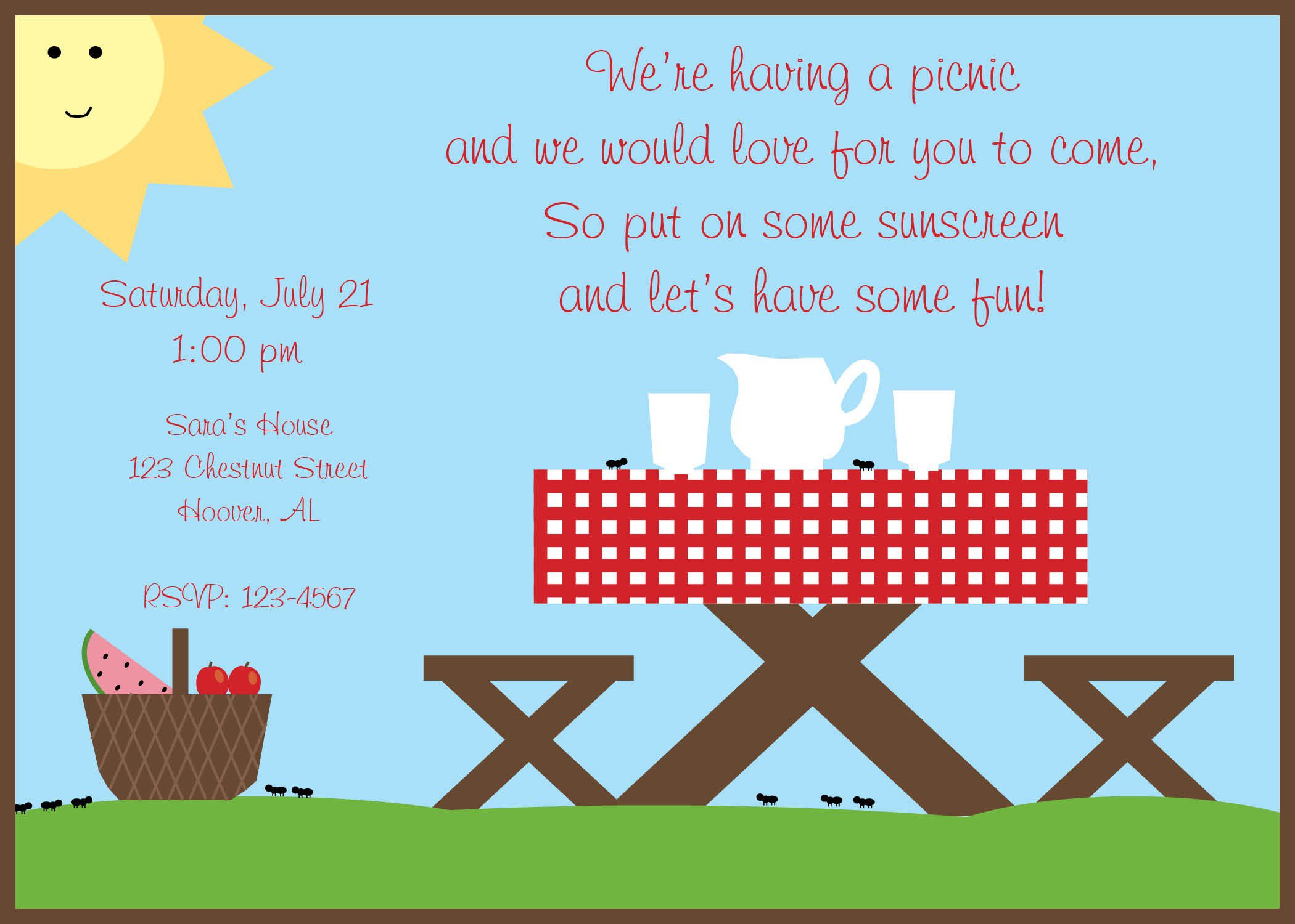 Company Picnic Invitations Templates